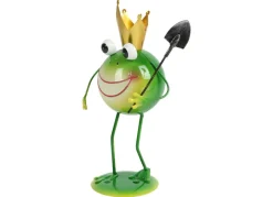 TP Metallfrosch Stehend Mit Gartenwerkzeug 28,5Cm Best