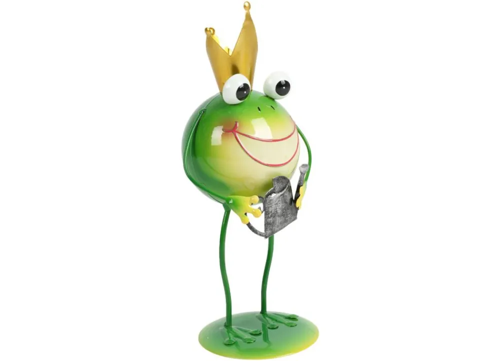 TP Metallfrosch Stehend Mit Gartenwerkzeug 28,5Cm Best
