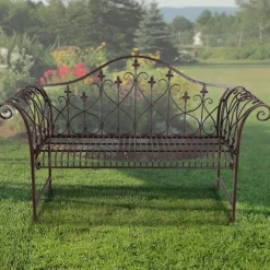 TP Metall-Gartenbank Rostbraun Sale