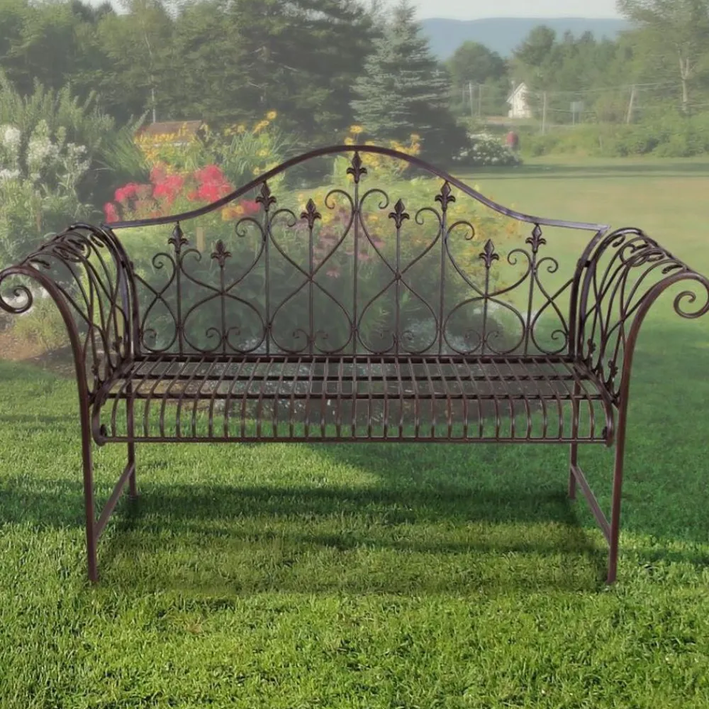 TP Metall-Gartenbank Rostbraun Sale