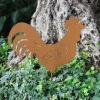 TP Metall-Gartenstecker Hahn 48X58Cm Rostbraun Sale