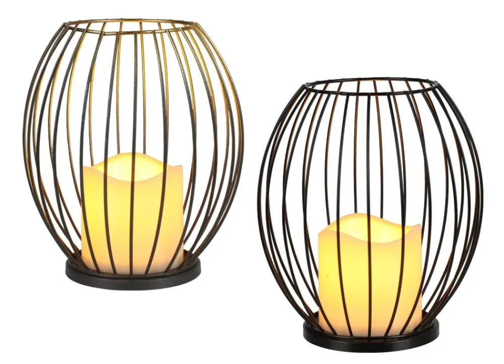 New Home Metall-Laterne Mit Led-Kerze 18,5Cm New