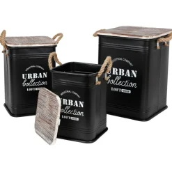 TP Metall-Sitztonnen Urban Collection 3-Teilig Schwarz Best
