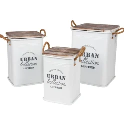 TP Metall-Sitztonnen Urban Collection 3-Teilig Weis Outlet