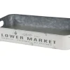 TP Metalltablett Flower Market Gr. L 49,5X29X8Cm Creme Sale