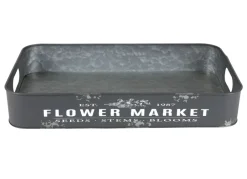 TP Metalltablett Flower Market Gr. L 49,5X29X8Cm Anthrazit