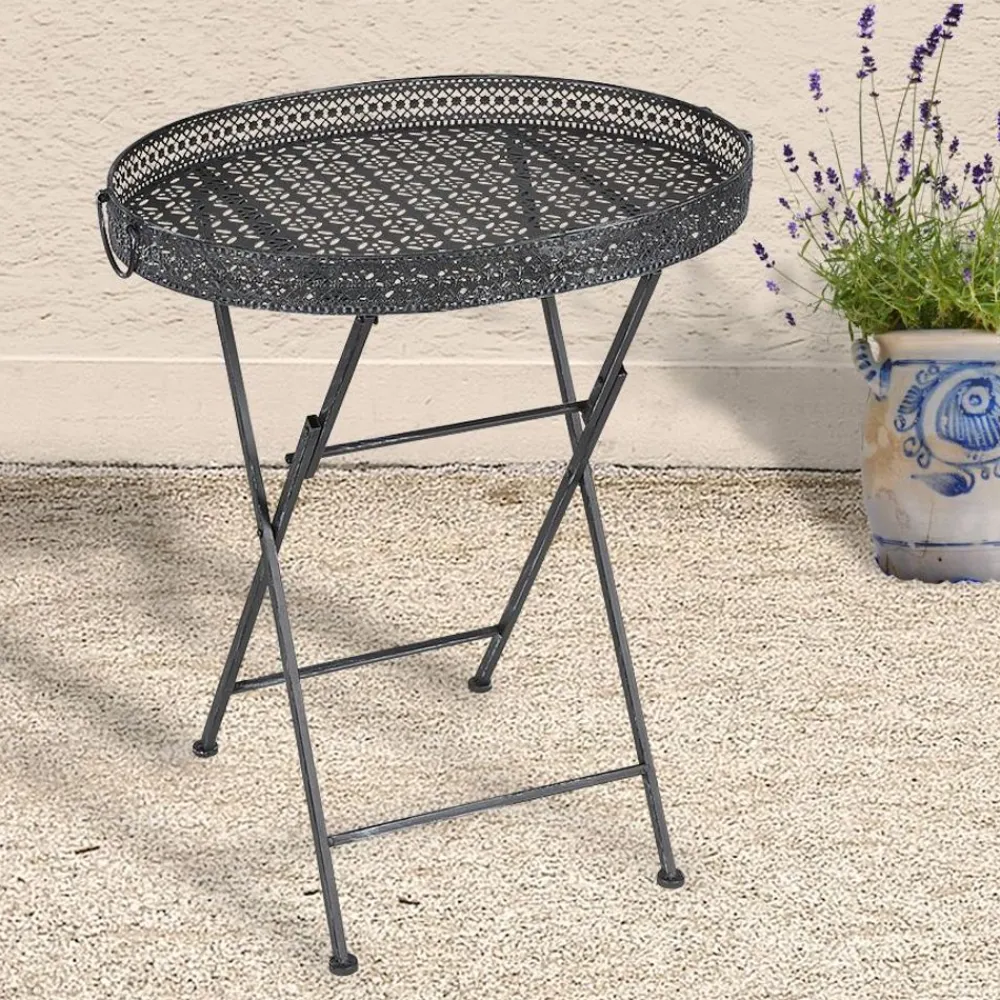 TP Metall-Tablett-Klapptisch Vintage-Grey