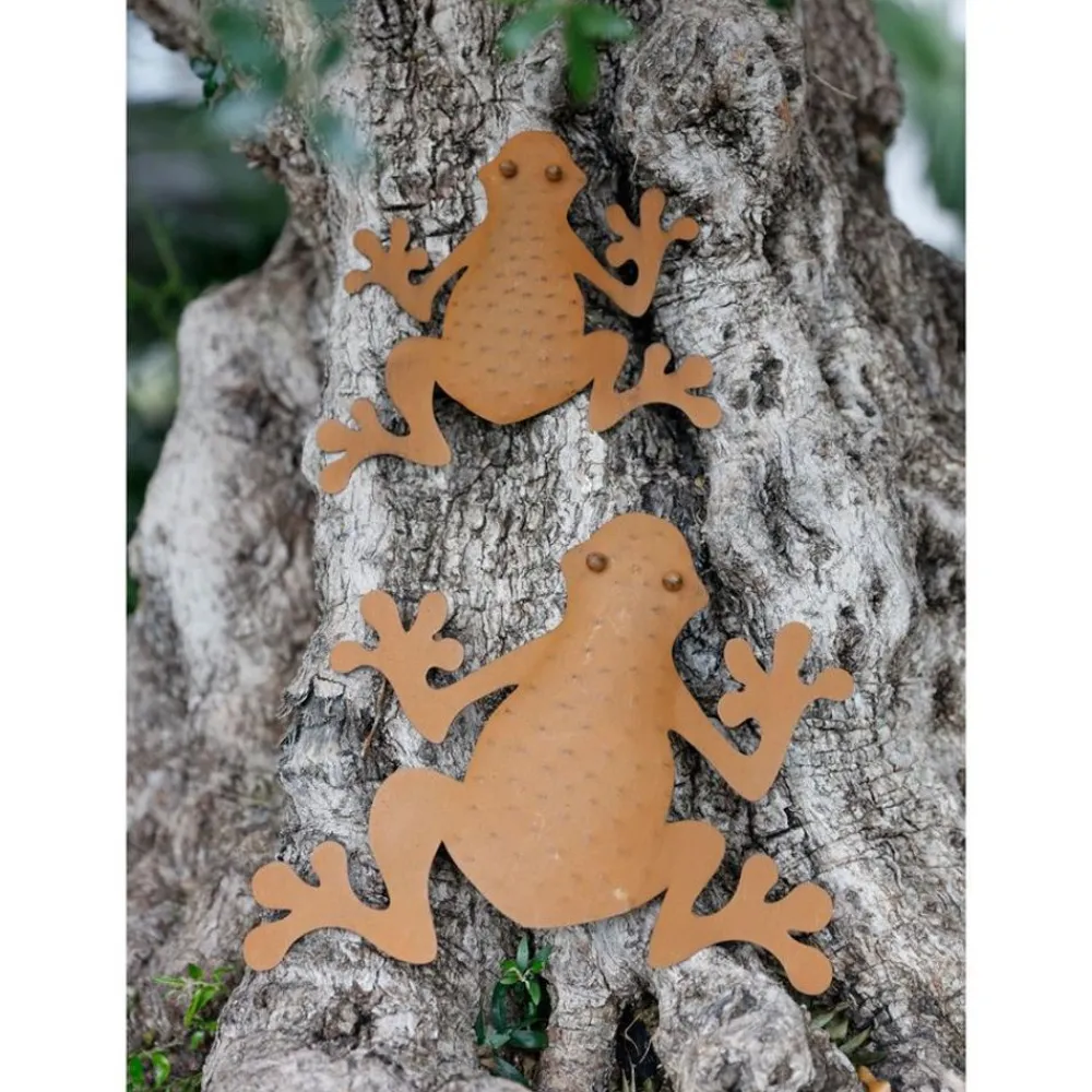 TP Metall-Wanddeko Frosch Rusty 32X30Cm Rostbraun