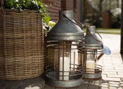 TP Outdoor-Laternen-Set Aus Zink Mit Glaseinsatz 2-Teilig Sale