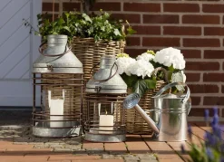 TP Outdoor-Laternen-Set Aus Zink Mit Glaseinsatz 2-Teilig Sale