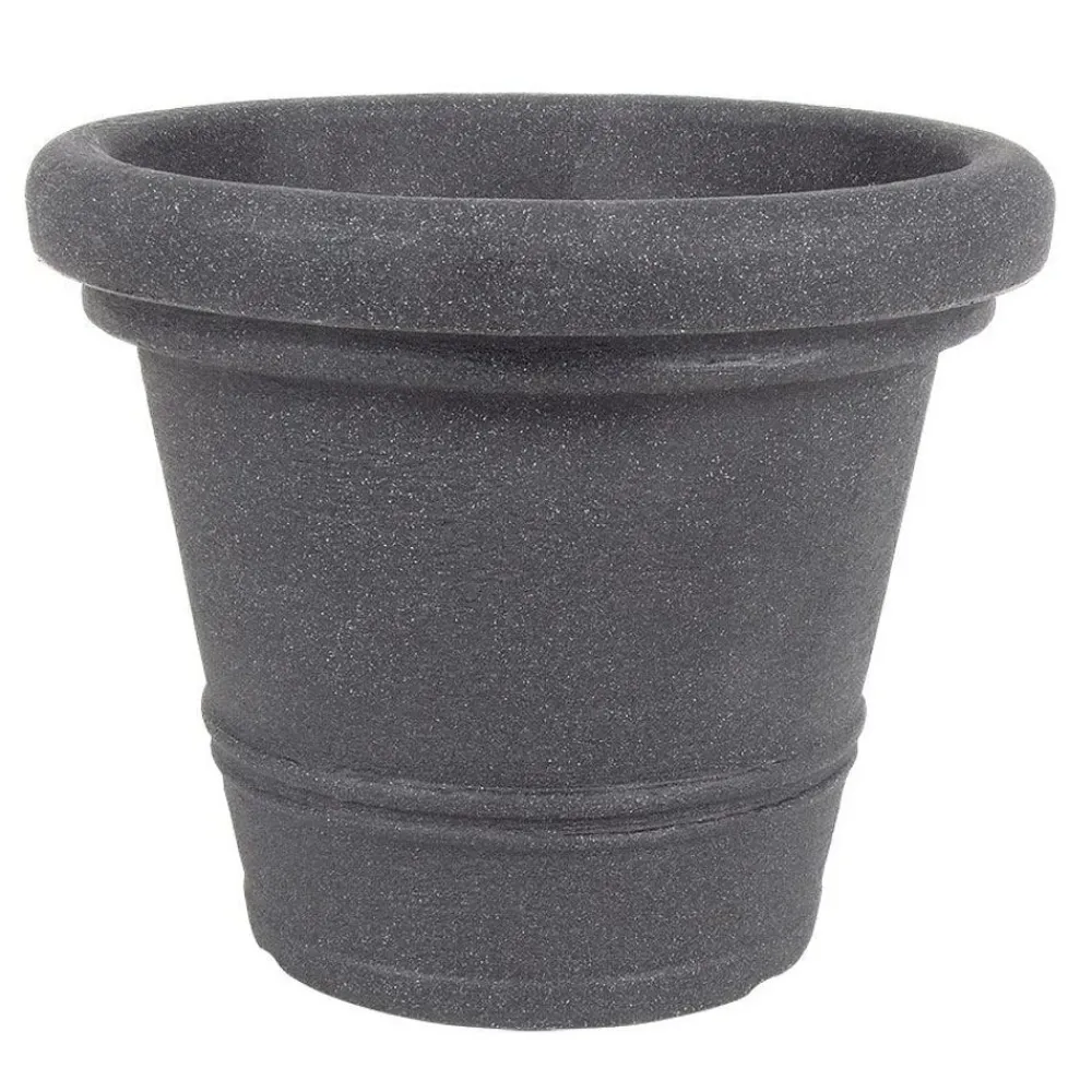 Jelenia Plast Pflanztopf Siena Rillen 34X28Cm Anthrazit New