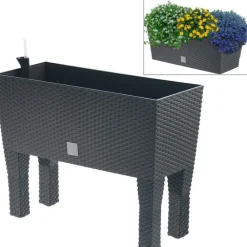 Prosperplast Polyrattan-Blumenbank Mit Bewasserung 80X32Cm Anthrazit Sale