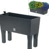 Prosperplast Polyrattan-Blumenbank Mit Bewasserung 60X24,5Cm Anthrazit Best