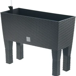 Prosperplast Polyrattan-Blumenbank Mit Bewasserung 60X24,5Cm Anthrazit Best