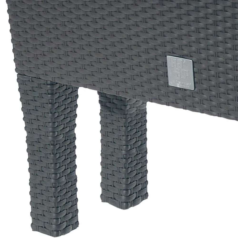 Prosperplast Polyrattan-Blumenbank Mit Bewasserung 60X24,5Cm Anthrazit Best