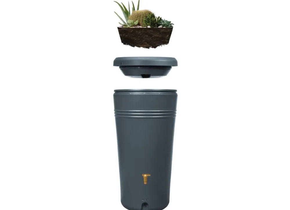 4rain Azura 2In1 Regenspeicher 230L Mit Pflanzschale Graphitgrau Outlet