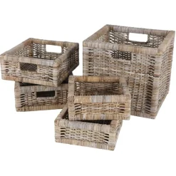 TP RattanKörbe-Set Java 5-Teilig Vintage-Grau Best