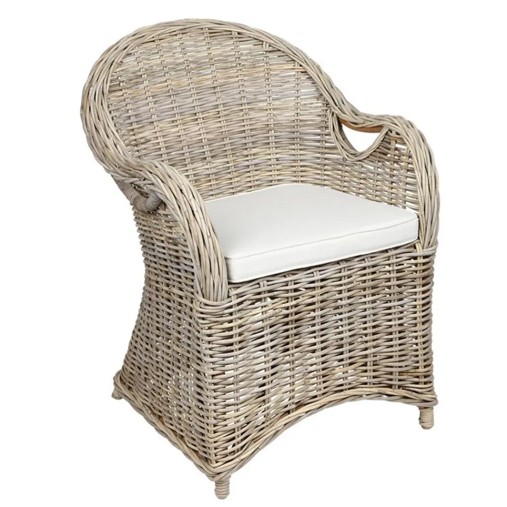TP Rattansessel Athena Mit Sitzkissen 4Er-Set Natural-Grey Discount