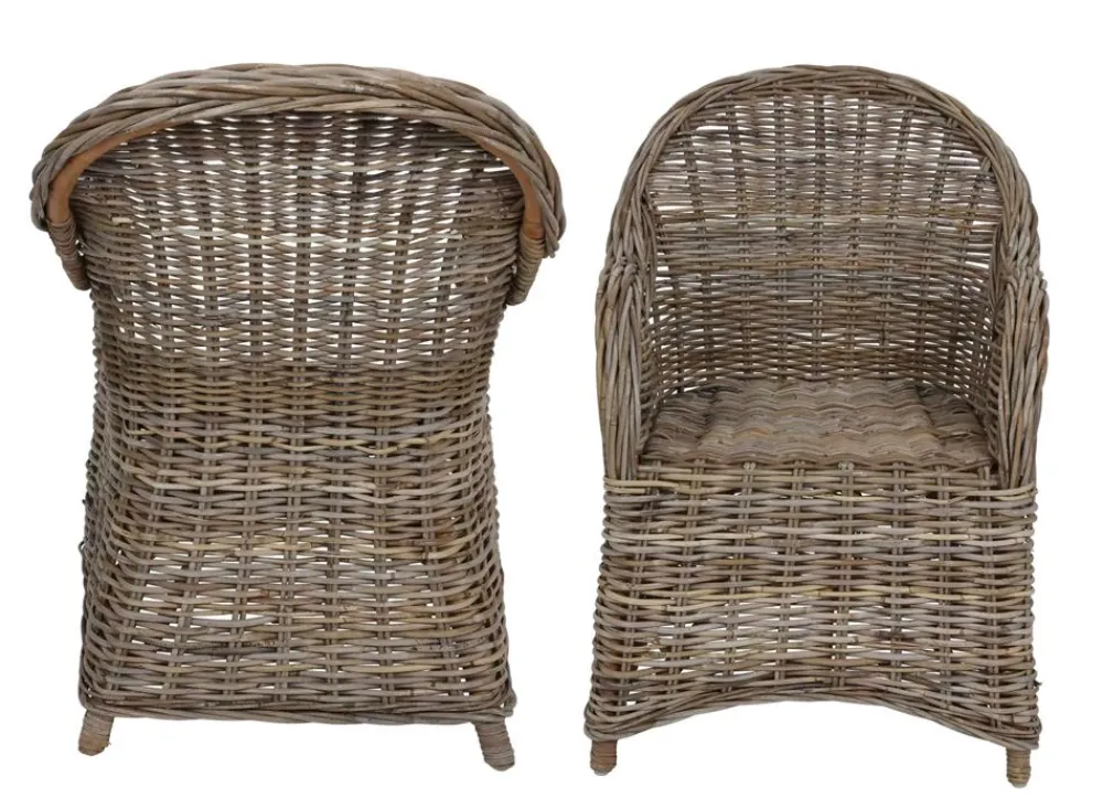 TP Rattansessel Athena Mit Sitzkissen 4Er-Set Natural-Grey Discount