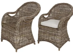 TP Rattansessel Athena Mit Sitzkissen 4Er-Set Natural-Grey Discount