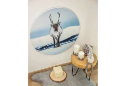 Seasons & Style Rundes Wandbild Aus Mdf 58Cm Rentier Im Schnee Online