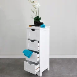 TP Schrank Maine Mit 4 Schubladen 30X81,5X30Cm Weis Clearance