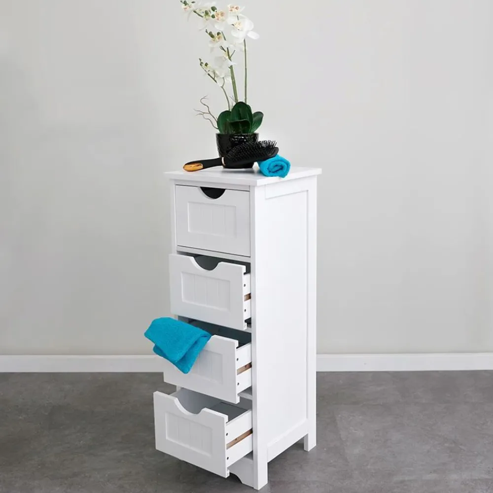 TP Schrank Maine Mit 4 Schubladen 30X81,5X30Cm Weis Clearance