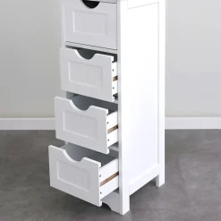 TP Schrank Maine Mit 4 Schubladen 30X81,5X30Cm Weis Clearance