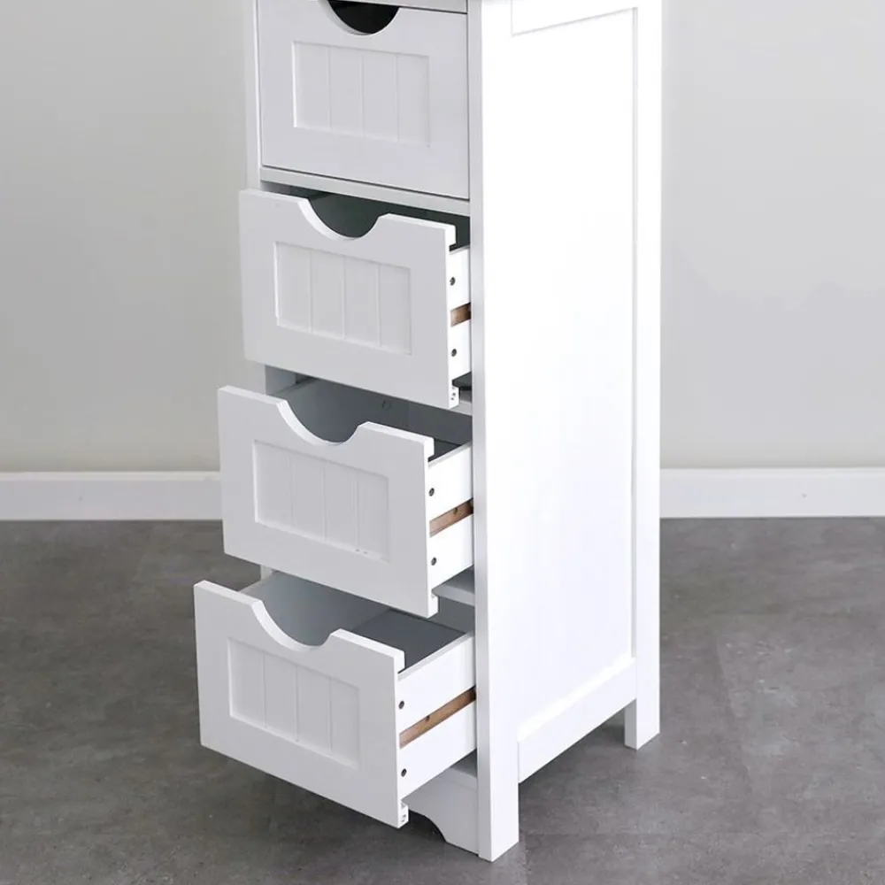 TP Schrank Maine Mit 4 Schubladen 30X81,5X30Cm Weis Clearance