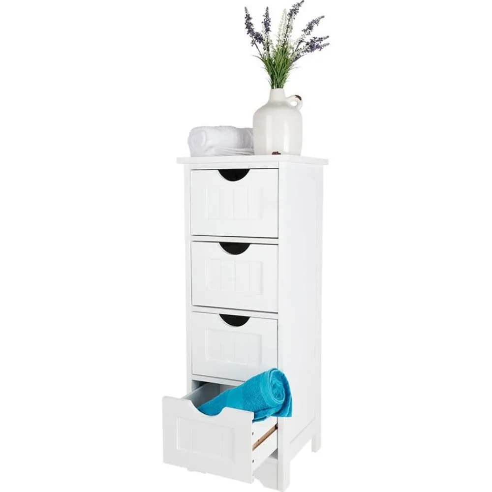 TP Schrank Maine Mit 4 Schubladen 30X81,5X30Cm Weis Clearance