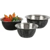 TP Sieb-Schussel-Set Aus Edelstahl Schwarz 3-Teilig New