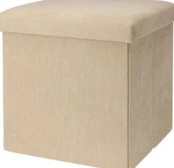 TP Sitzhocker Aus Cordstoff 38X38X38Cm Natur