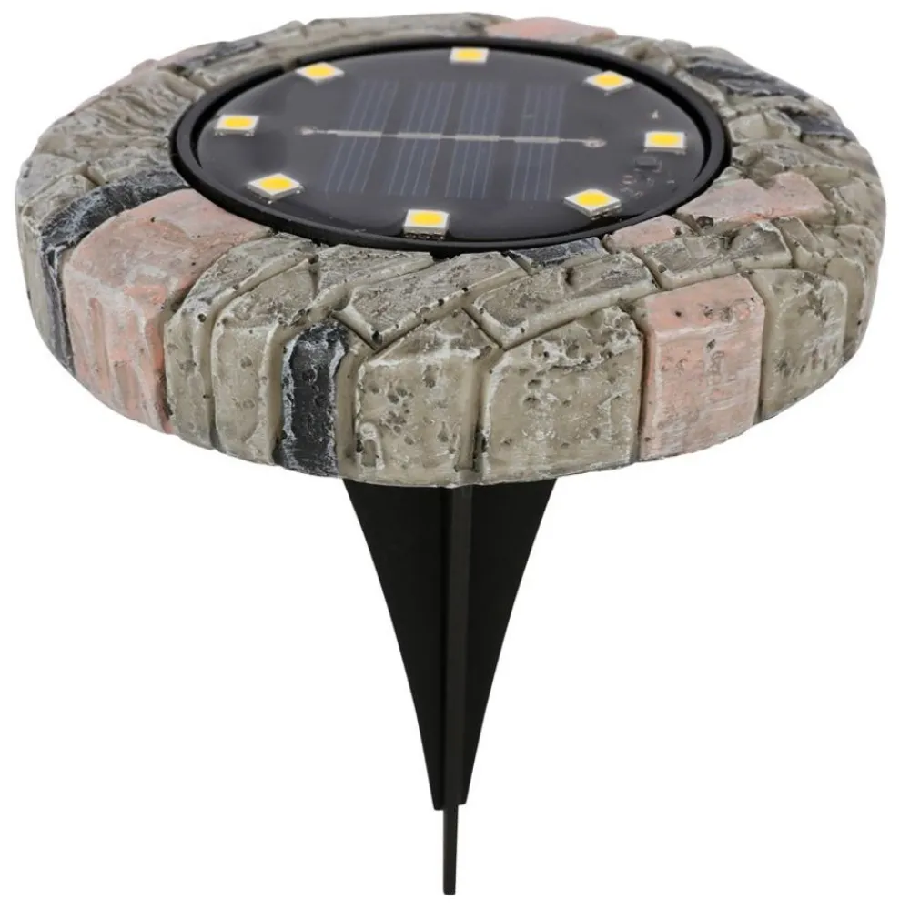 TP Solar-Bodenstecker Steinoptik Mit 8 Leds Warmweis Hot