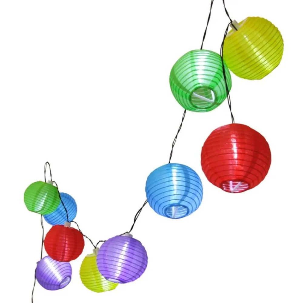 TP Solar-Lampion-Lichterkette Mit 10 Leds Warmweis New
