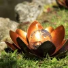 TP Solar-Lotusblume Mit Crackleglaskugel Und Led-Beleuchtung Warmweis New