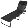TP Sonnenliege Mit Kopfpolster 190X55X31Cm Schwarz Hot
