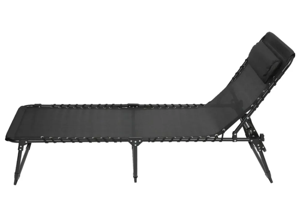 TP Sonnenliege Mit Kopfpolster 190X55X31Cm Schwarz Hot