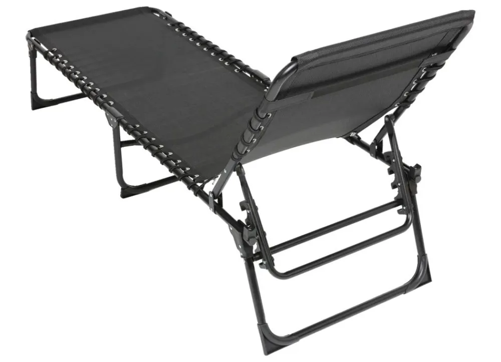 TP Sonnenliege Mit Kopfpolster 190X55X31Cm Schwarz Hot