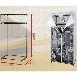 TP Stoffkleiderschrank 75X160X45Cm New York Outlet