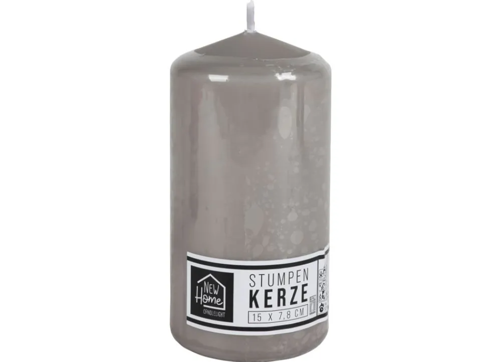 New Home Candlelight Stumpenkerze Glatt 78X150Mm Grau Outlet