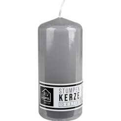 New Home Candlelight Stumpenkerze Glatt 57X130Mm Grau