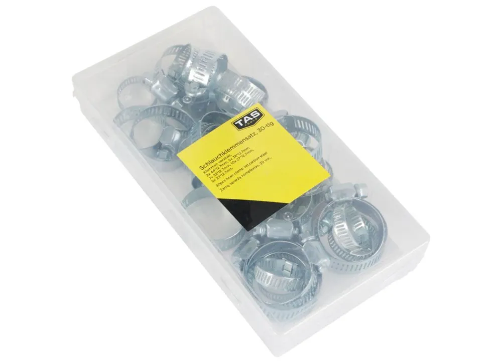 TAS Tools Tas Schlauchklemmensatz 30-Teilig Verzinkt New