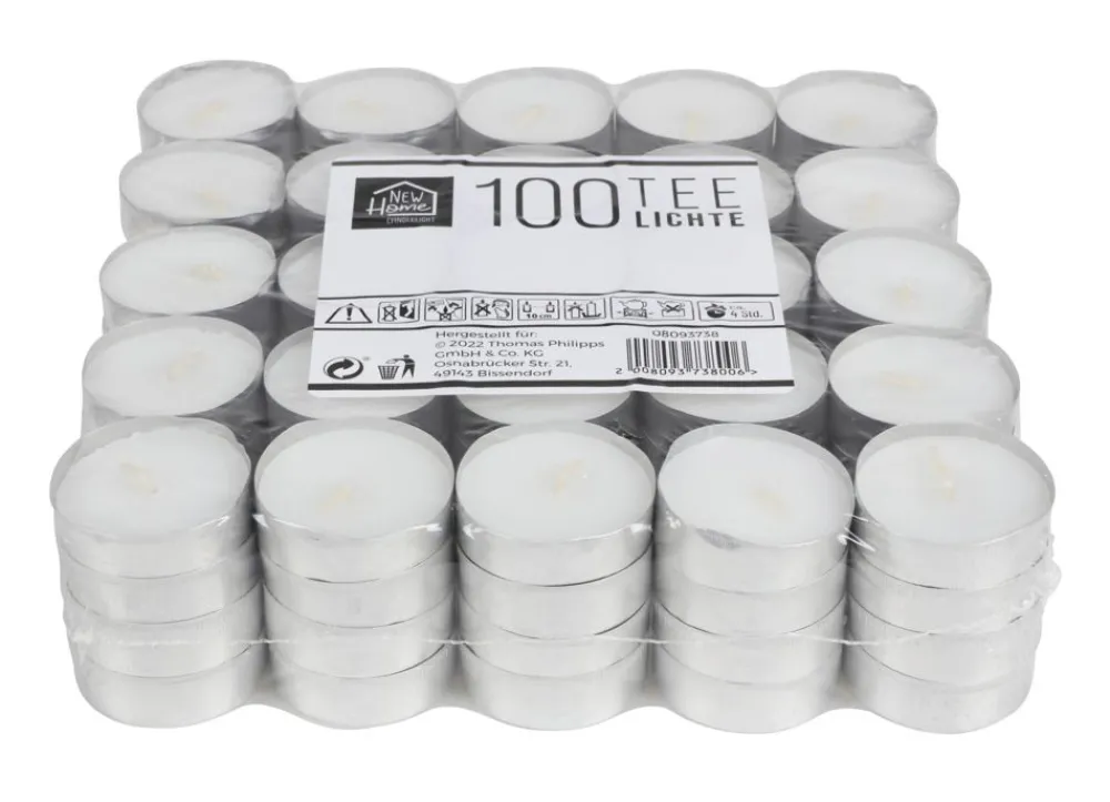 New Home Candlelight Teelichter 100Er-Pack