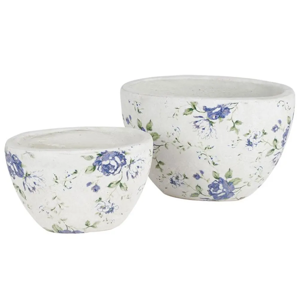 TP UberTöpfe Blue Flower Oval 2Er-Set New
