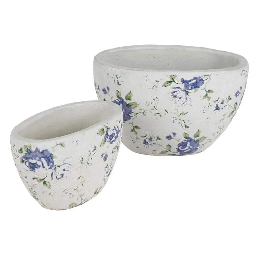 TP UberTöpfe Blue Flower Oval 2Er-Set New