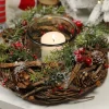 New Home Christmas Weiden-Kranz Mit Windlicht Und Roten Beeren 22Cm Outlet