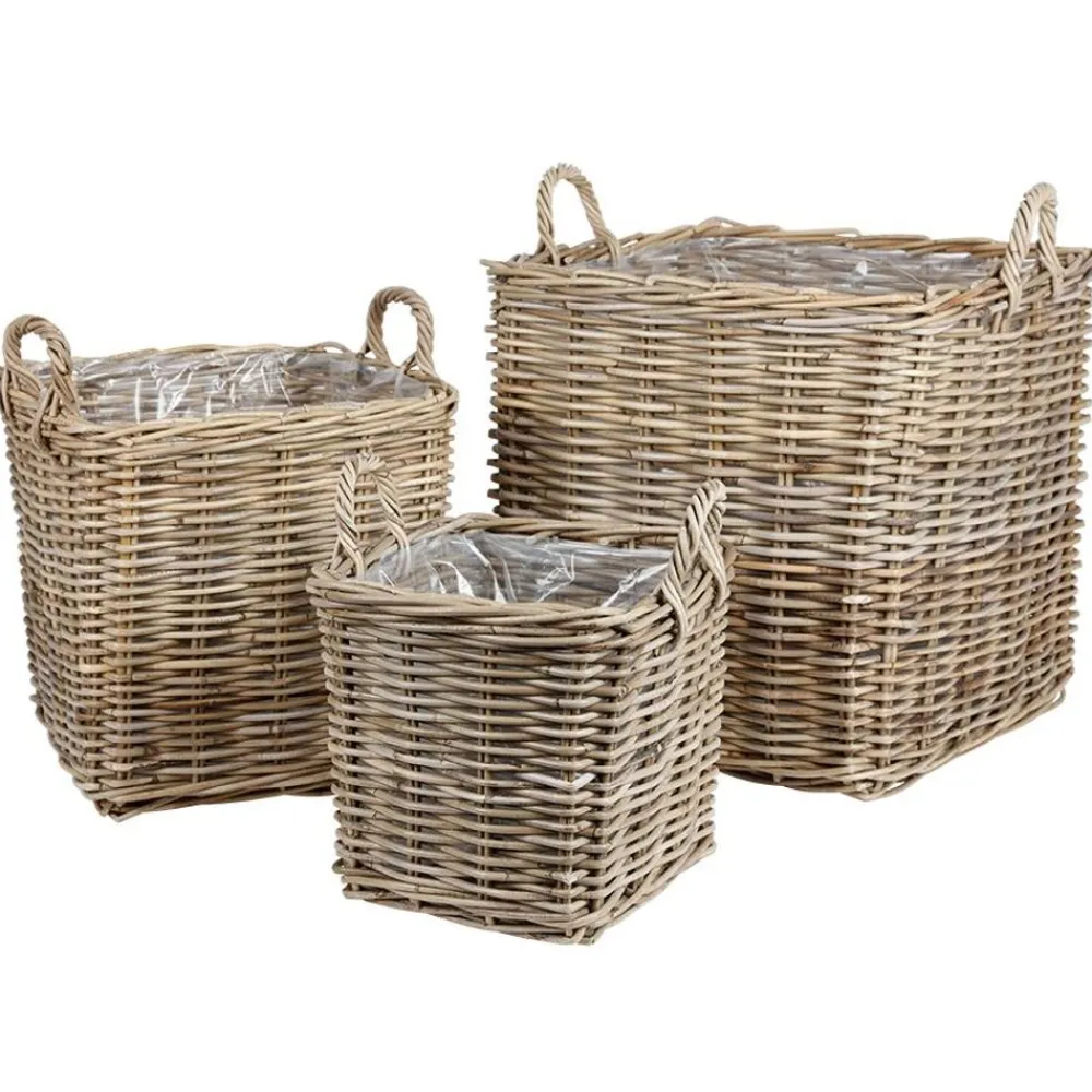 TP WeidenKörbe Eckig Natural-Grey 3Er-Set Best
