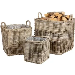 TP WeidenKörbe Eckig Natural-Grey 3Er-Set Best