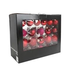 TP Weihnachtsbaumkugeln Aus Glas 42Er-Set Rottone Mit Pinken Nuancen Best