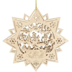 New Home Christmas Weihnachts-Holzstern 30Cm Mit 10 Leds New